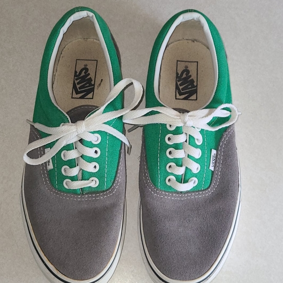 green and gray vans